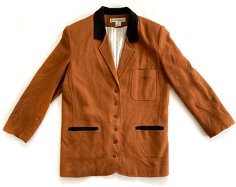 Blazer vintage / Giacca elegante in lana marrone taglia 6 / Moda anni '80, '90