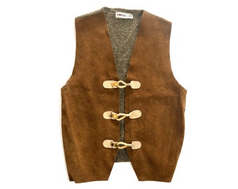 Vintage Vest | Medium Men's Leather Vest | 80's, 90's Fashion