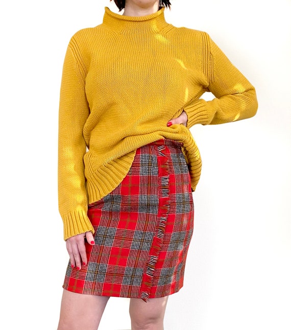 Vintage Skirt | Size XS/Small Red Plaid Wool Mini… - image 6