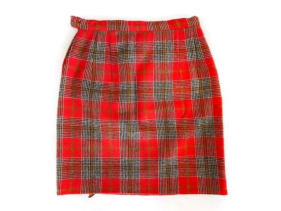 Vintage Skirt | Size XS/Small Red Plaid Wool Mini… - image 2