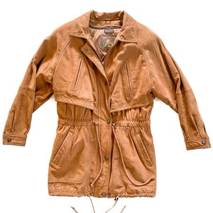 Vintage Coat | Medium Suede Leather Jacket | Vintage Outerwear | Trench Coat | 80&#39;s, 90&#39;s Fashion