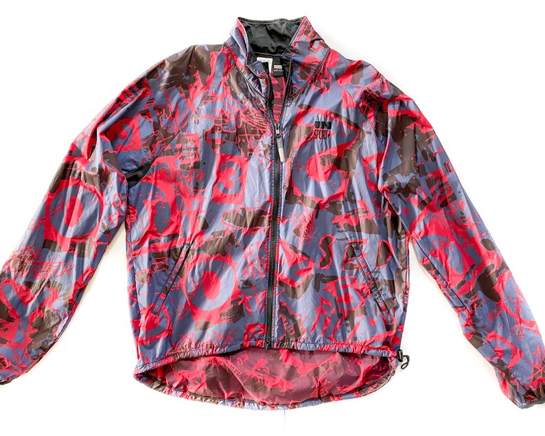 Athletic Jacket 90/'s Fashion Vintage Jacket 80/'s XL Colorful Windbreaker