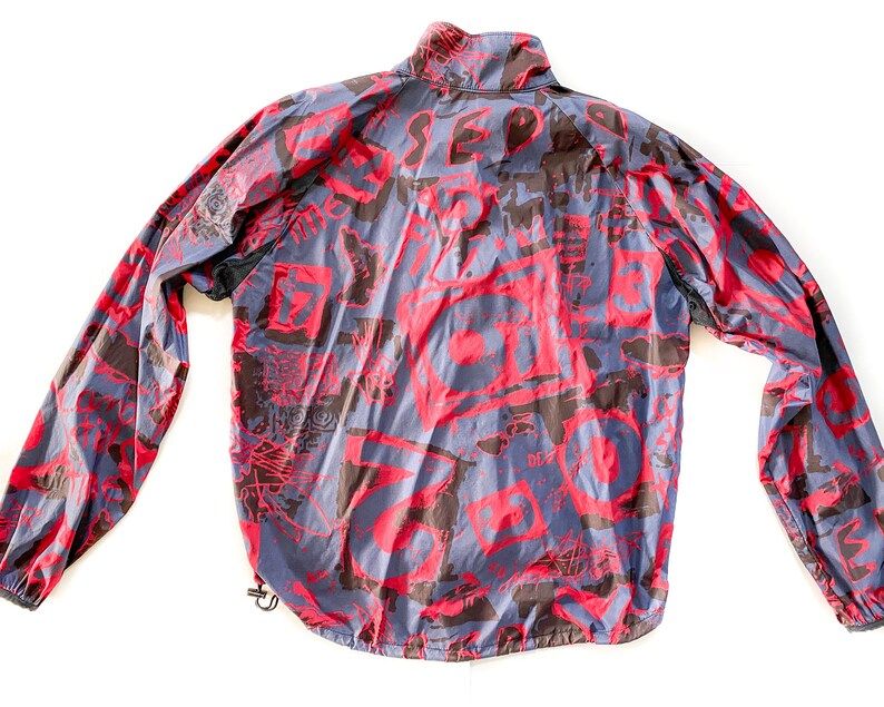 Athletic Jacket 90/'s Fashion Vintage Jacket 80/'s XL Colorful Windbreaker