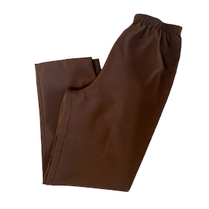 Vintage Pants | Size 12 Elastic Brown Pants | Pleated, High Rise | 80s, 90s Fashion
