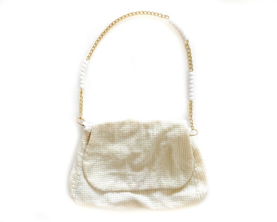Vintage Purse | Small White Beaded Shoulder Bag |… - image 1