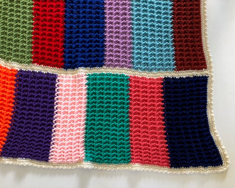 Vintage Afghan Vintage Home Decor Colorful Crochet Throw Blanket