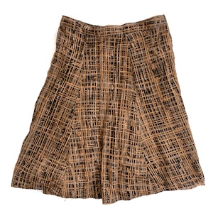 Vintage Skirt | Size Small Short Brown/Black Patterned Skirt | Summer Casual Skirt | 80&#39;s, 90&#39;s Fashion