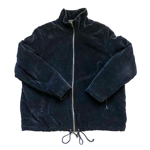 Vintage Coat | Extra Large Black Faux Velvet Bomber Jacket | Women's Vintage Outerwear | 80's, 90's Fashion
