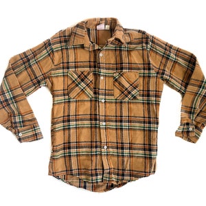 Vintage Shirt | Medium Flannel Top | Unisex Button Down, Long Sleeve, Collared Shirt | 80&#39;s, 90s&#39; Fashion