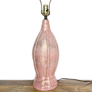 Vintage Lamp | Large Pink/Gold Speckled Mid-Century Table Lamp | Vintage Lighting | Home Decor