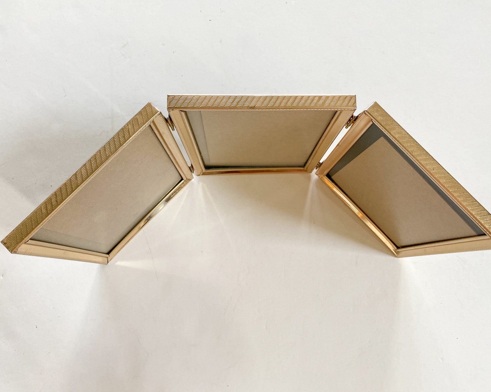 Vintage Picture Frame 5 X 7 Gold Triple Photo Etsy