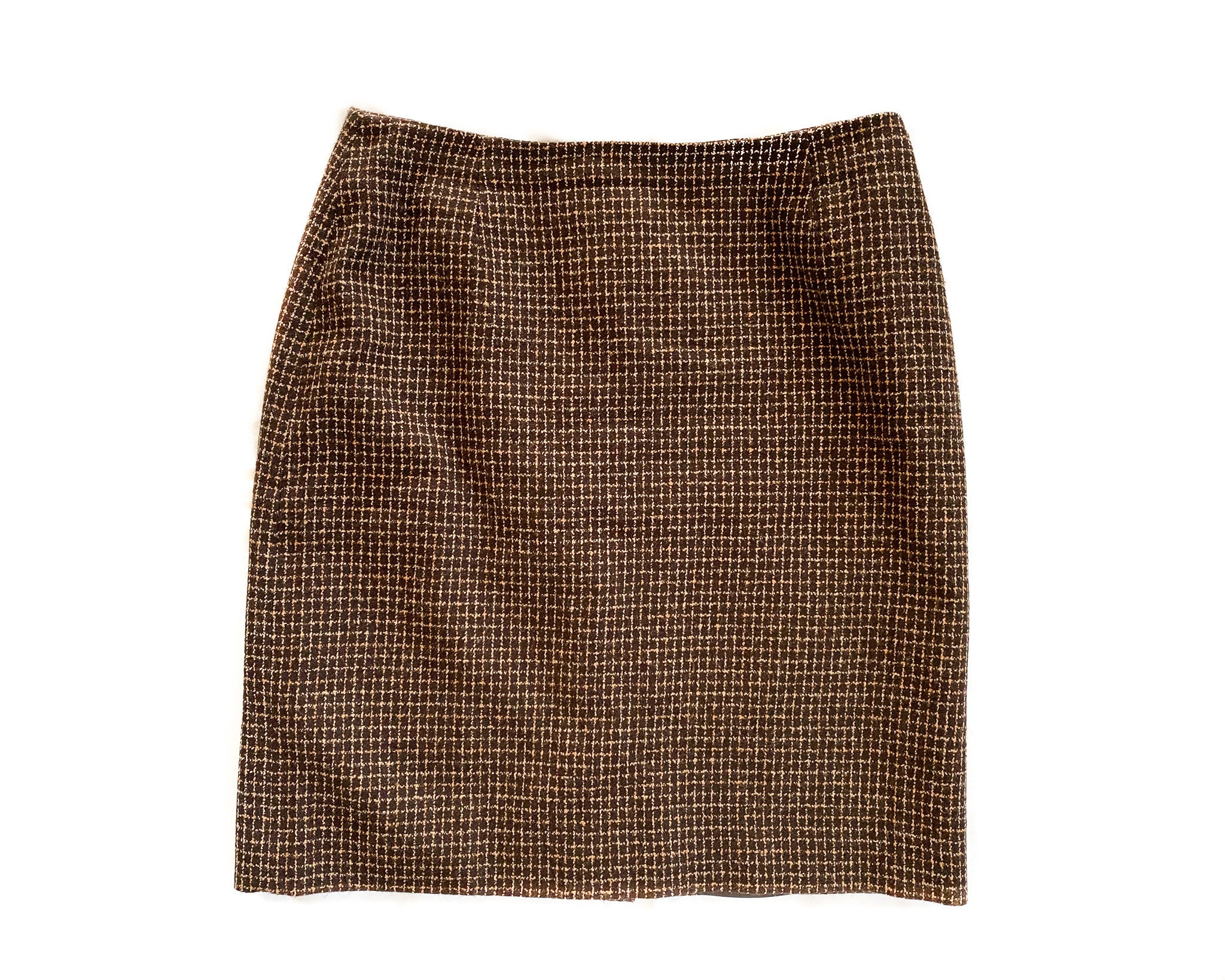 Brown plaid skirt 6x6 discount