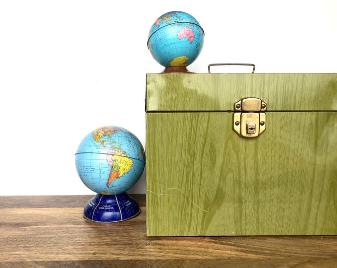 Vintage File Box Green Metal Storage Box Home/office Decor Etsy