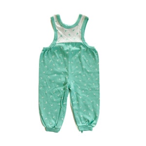 Vintage Girl Romper | 18 Month Aqua Patterned One-Piece | Vintage Children Clothing