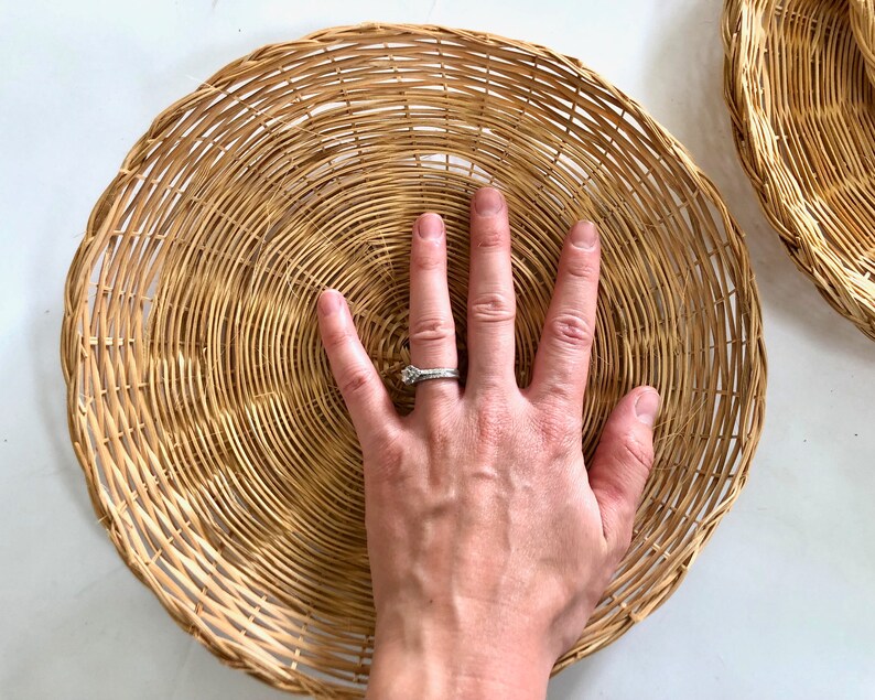 Vintage Plate Holders Set of 6 Paper Plate Wicker Holders Etsy