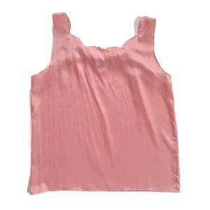 Vintage Blouse | Size Large Pink Sleeveless Blouse | Scallop Neckline | 80s, 90s Fashion