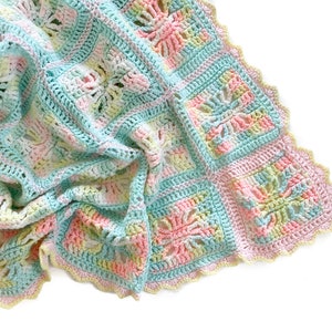 Vintage afghanische | Bunte Babydecke | Kleiner Afghane