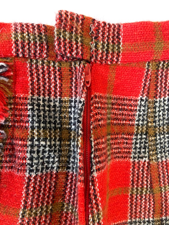 Vintage Skirt | Size XS/Small Red Plaid Wool Mini… - image 3