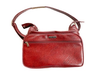 Vintage Bag | Red Samsonite Luggage | Carry On/Overnight Bag | Vintage Travel Bag