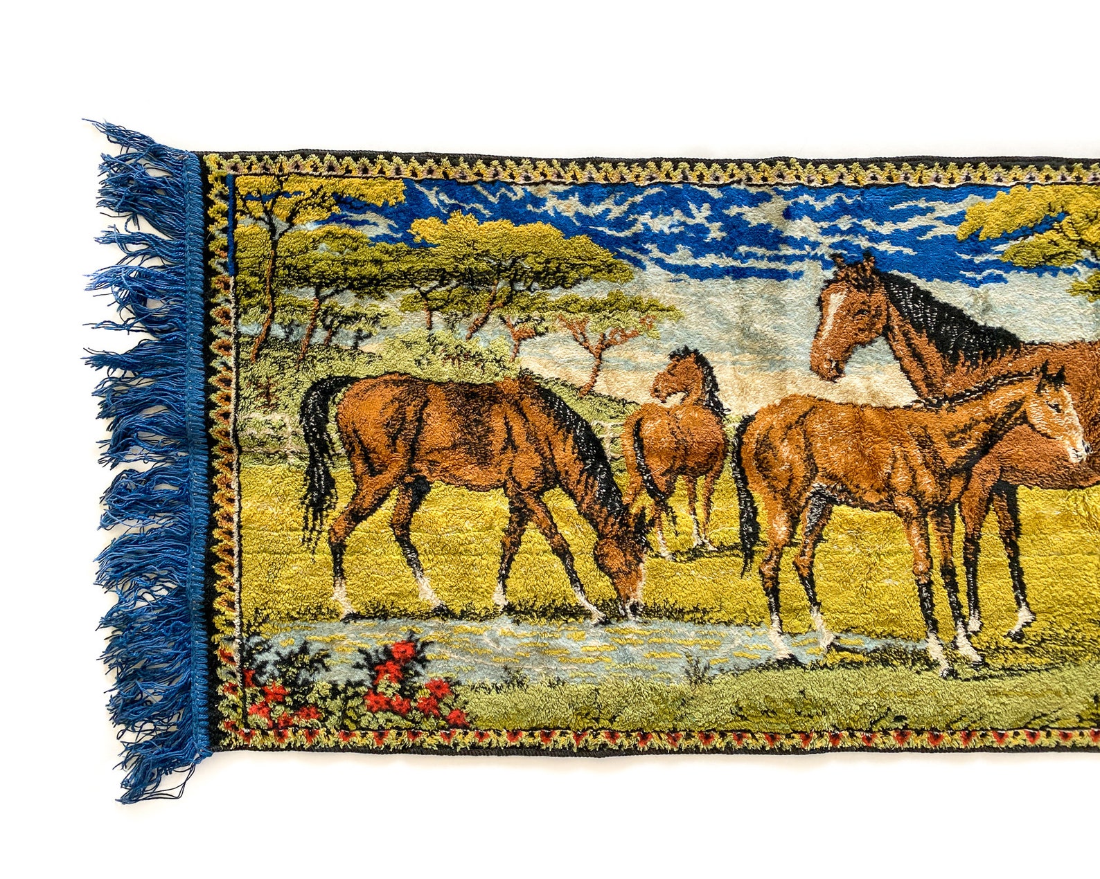Vintage Tapestry Horse Rug/wall Hanging Vintage Home/wall Etsy