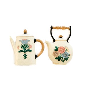 Vintage Wall Hanging | Set of Two Plastic Teapot Wall Hangings | Home/Wall Decor
