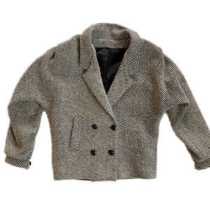 Vintage Blazer | Size 3/4 Striped Wool Jacket | Dress Jacket | Woman&#39;s 80s, 90s Fashion