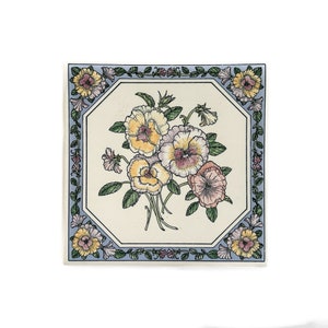 Vintage Trivet | Flower Tile Trivet/Pot Holder | Wall Decor