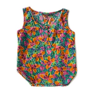 Vintage Blouse | Medium Colorful Floral Blouse | Woolrich | 80s, 90s Fashion