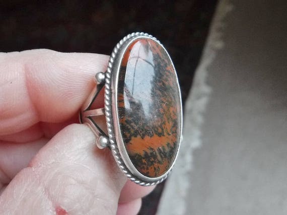 SILVER and Stone Ring  vintage ring southwest art… - image 6