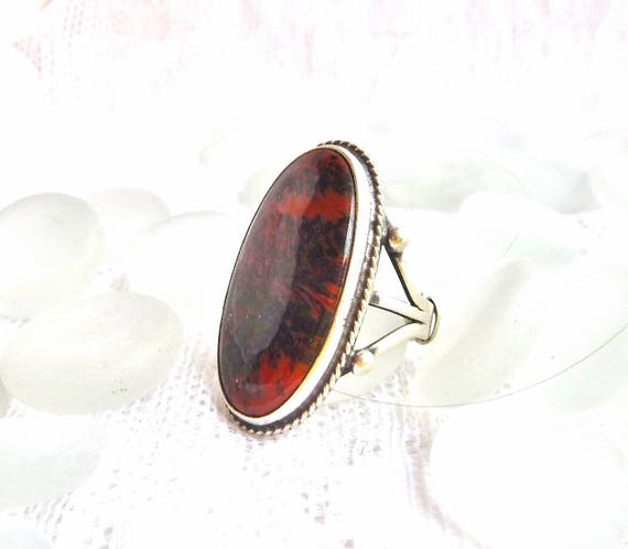 SILVER and Stone Ring  vintage ring southwest art… - image 1