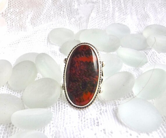 SILVER and Stone Ring  vintage ring southwest art… - image 2