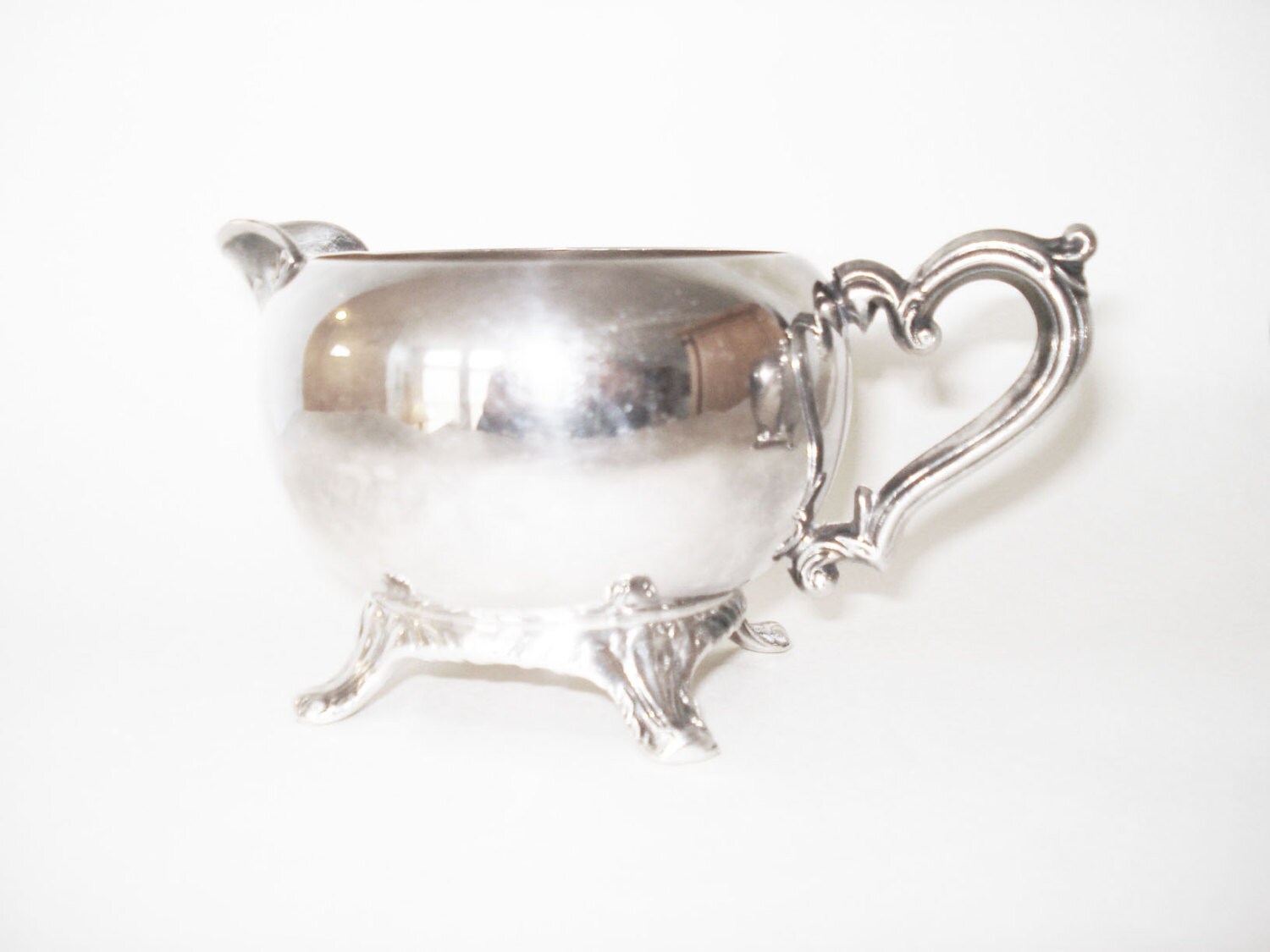 Vintage SILVER Sugar and Creamer Set 1950 antique silver sugar Etsy