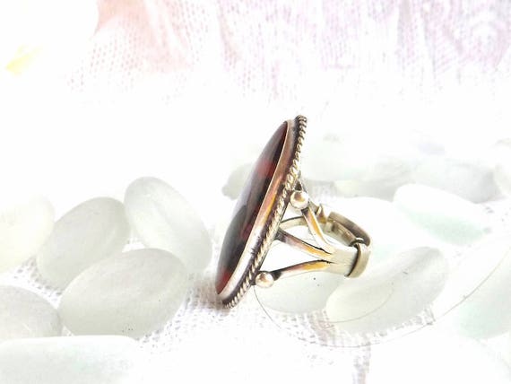 SILVER and Stone Ring  vintage ring southwest art… - image 3
