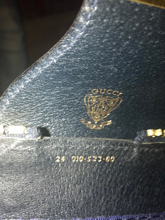 SALE Vintage Gucci Navy Blue Monogram Suitcase - image 4