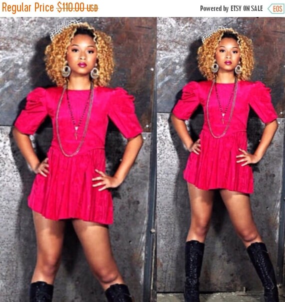 SALE CUSTOM Vintage Hot Pink Mini Peplum Bubble Pa