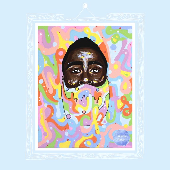 Houston Rockets James Harden Portrait Sports Print Art 11x17 Houston Rockets James Harden Portrait Sports Print Art 11x17