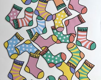 Socken-Musterzuordnungsspiel für Kinder - Pastellfarben, druckbare Vorschulaktivität, digitaler Download