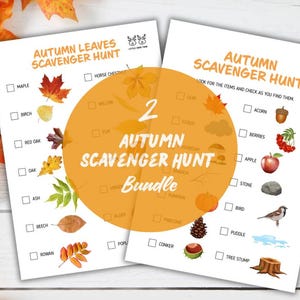 Autumn Scavenger Hunt Bundle | Fall Nature Walk & Leaf Activities for Kids | Printable (PDF)