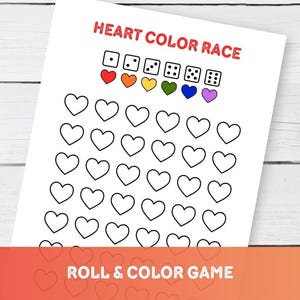 Heart Roll & Color Game | Toddler and Preschool Dice Activity (PDF)