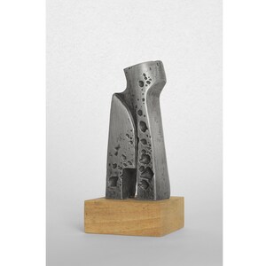Pewter sculpture - The Shape - paperweight, on desk, office, home decor, desk accessory, art, figurative, original, sculpture, small, metal