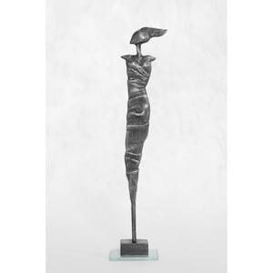 Reine des glaces, sculpture de femme, petite sculpture en métal, figurine, statue de jeune fille, figurine, métal, étain, femme, art, moderne, décoration