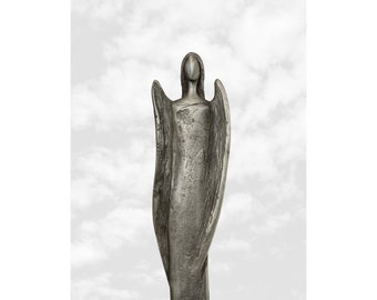 Engel Skulptur, Engel Statue, Skulptur Engel, Statue von Engel, Engel Dekoration, Engel Figur, Schutzengel, Metall Statue, Zinn Kunst