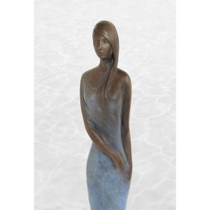 Bronze sculpture of Girl - Water, statue of young woman, limited edition, art, original, garden decor, figurine, metal, bronze statue 104 cm