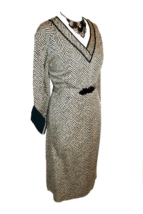 Vintage 1970's cream kimono dress elegant long sl… - image 6