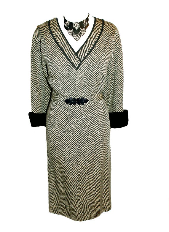 Vintage 1970's cream kimono dress elegant long sl… - image 2