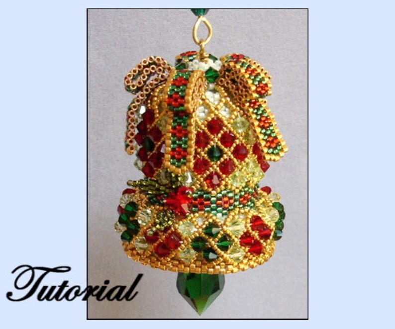 Crystal Bell Beaded Ornament Etsy