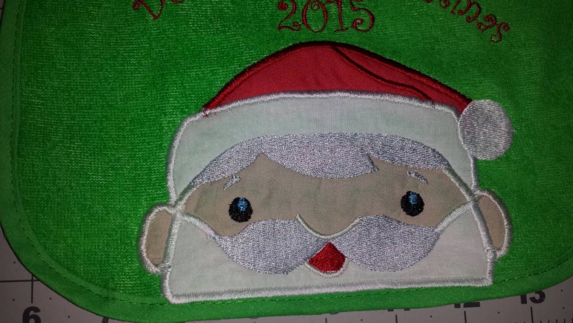 Babys first christmas bib embroidered and applique  etsy