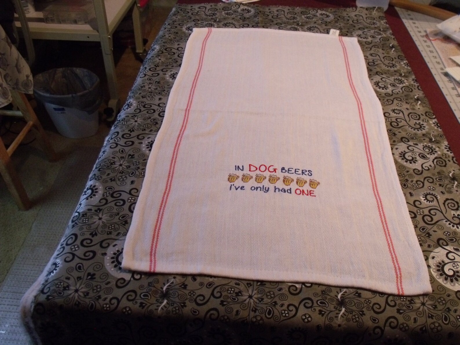 Bar Towel Custom Embroidered Kitchen/bar Towel in Dogs Years Etsy