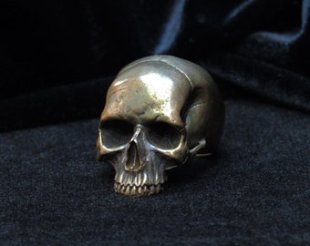 Skull Ring Cast Bronze Etsy