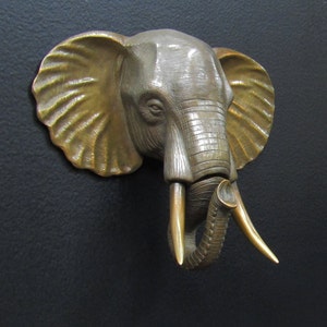 Elephant Door Knocker. Cast Bronze with a Custom Silver Nitrate Patina.